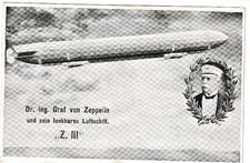 Graf Zeppelin und sein lenkbares Luftschiff  " Z. III " - nach Mannheim - 1909