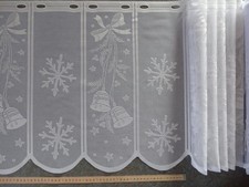 Scheibengardinenstoff Eiskristalle Weihnachtglocke 50cm hoch