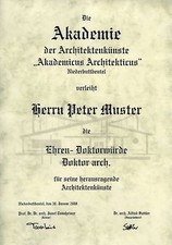 Diplom urkunde ehren doktor - ehren,