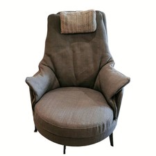 Flexform Sessel Guscioalto Light Stoff EBE 1162 Gestell Brüniert Drehbar 