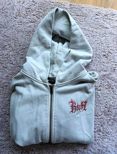 Graue kapuzenjacke mit böser - mit,