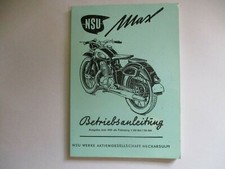 NSU Max Betriebsanleitung Anleitung Handbuch Juni 1953