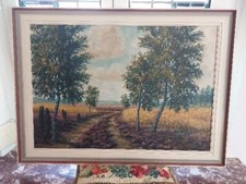 Gemälde, Landschaft, Heidelandschaft, Ölbild