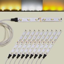 LED Beleuchtung Hausbeleuchtung 10cm 6 LEDs 40cm Kabel Häuser RC H0 N 10 Stück