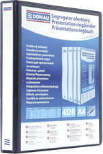 Präsentationsringbuch DIN A4 4-D-Ring Mechanik mit Taschen Schwarz Füllhöhe