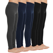 5er Pack Thermo Unisex Leggings Kinderleggings Gr 104-146 Jungen Mädchen Winter