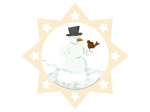 Fensterbild deko schneemann - fensterbild, "schneemann"