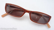 Tim Dilsen kleine Marken Sonnenbrille cognac braun rechteckig schmale Form  Gr.S