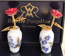 Reutter Porzellan Minatur Puppenstube Blumen Vasen Blumenvase Dekor wie neu OVP