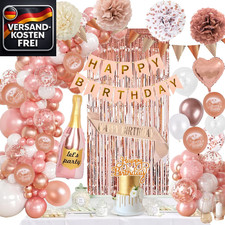 Geburtstagsdeko Rosegold Weiß