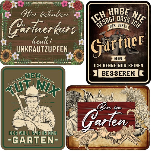 Garten blechschilder 22x17cm - blechschilder,