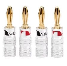 Nakamichi 24K vergoldete Bananenstecker für Kabel bis 6mm² (4 Stück)