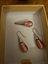 Original Murano Schmuck-Set - Ohrringe & Anhänger, handgefertigt in Venedig, 925