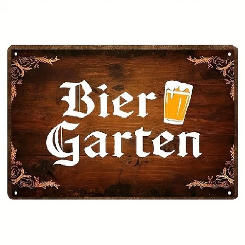 Blechschild biergarten bier - blechschild,