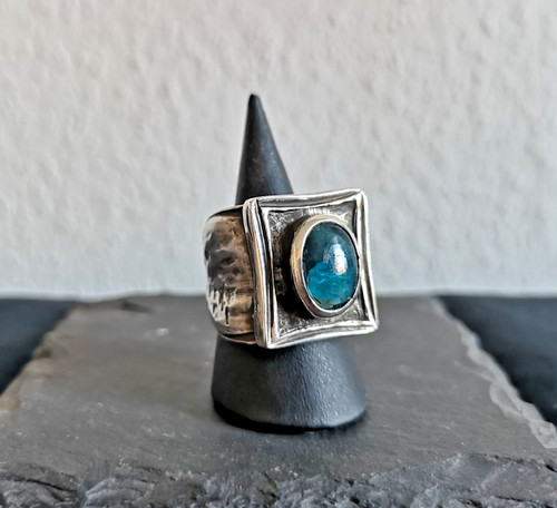 Apatit ring 925 - massiv, unikat