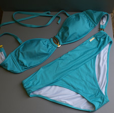 LASCANA Bikini Set leuchtend türkis Bandeau Goldelement Gr. 40/ A/B NEU NP 65 €