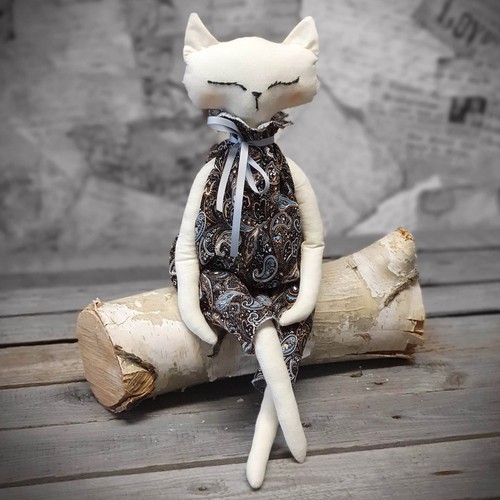 Vintage stoffkatze schnecke - vintage,