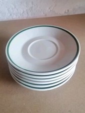 DDR Teller Untertasse Grüner Rand Henneberg Porzellan Gastro Mitropa NVA OVP 