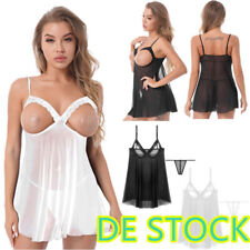 DE~Damen Sexy Erotik Dessous Durchsichtig Nachtkleid Babydoll Sissy Reizwäsche