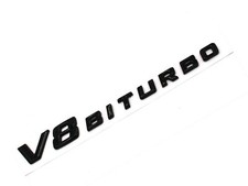 V8 Biturbo Emblem Schwarz Auto ABS Kunststoff + Schaumstoff Kleberückseite E027