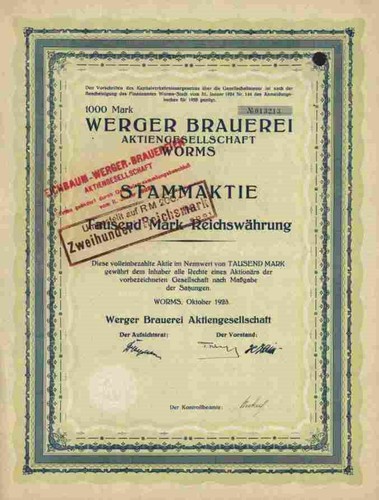 Werger brauerei 1923 - werger,