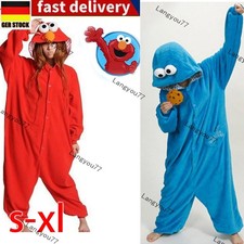 Elmo Kostüm Erwachsene Sesamstraße Krümelmonster Karneval Cosplay Nachtwäsche