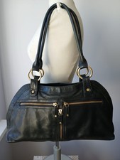 * MODALU London modische echt LEDER Tasche Handtasche Bag schwarz *