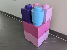 LEGO Storage Brick 2x2 2x1 1x1 und rund, Pink Rosa Lila Blau Wie Neu Box Kiste
