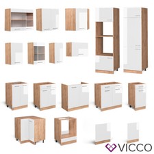 Küchenschrank Hängeschrank Unterschrank Küchenzeile R-Line Goldkraft Weiß Vicco