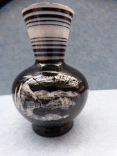 28267. Kleine Tischvase Vase  schwarz weiss Taormina Isola Bella  9 cm