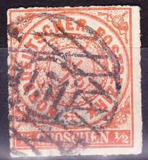 NDP Nr. 3 Sachsen Nachverwendung Nummernstempel 151 Oberlungwitz, 100 Punkte