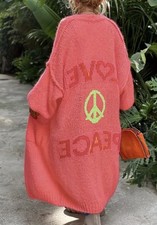 Damen Strick Jacke Mantel S M