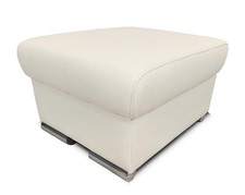 Cremeweiß Echt Leder Hocker