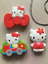 Hello Kitty Magnete - 3 Stück im Set: Auto Schleife - für Magnettafel *NEUwertig