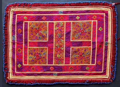 Antik afghan seide tablett - afghan,