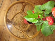 Rattan Tisch mit Glasplatte