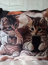 Deko Kissen Hülle 40x40 cm Kissenbezug Katzenkinder  Katzen Katzenkinder