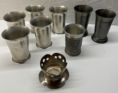 Zinnbecher und 1 - 8,