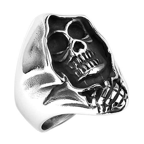 Totenkopf biker ring edelstahl - ring,