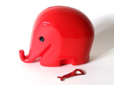 Roter Spardosen Elefant 70er