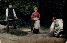 Ak Russisch-Polen, Bauern bei
