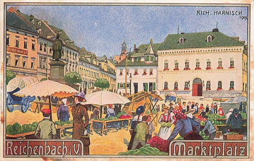 Reichenbach marktplatz - ak,