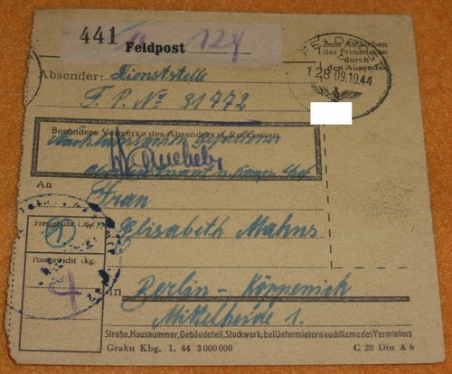 Feldpost grenadier regiment - feldpost, grenadier-regiment
