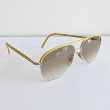 Cutler and Gross 0702 Leather-Wrapped Aviator Sunglasses – Near New Condition