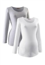 Umstandsmode Umstands T-Shirt Größe 40 42 Weiß Grau Doppelpack (864) NEU