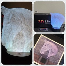 Neu 3D Nachtlicht Pferd