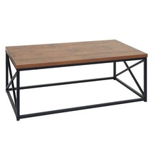 B-Ware Couchtisch MCW-A27, Metall 3D-Struktur 44x110x60cm, Wildeiche-Optik