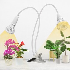 Zwei Köpfe Grow LED Pflanzenlampe Vollspektrum Verformb Veg Bloom 10W*2 E27 220V