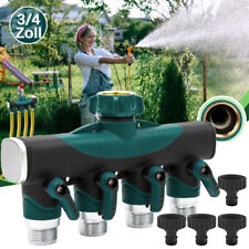 4 Wege Metall Verteiler Wasserverteiler 3/4" und 1/2" Gartenschlauch Splitter