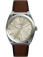 FOSSIL Armbanduhr Herren EVERETT FS6071 Quarzuhr Lederarmband 42mm B-WARE